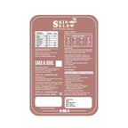 The back of a Skin Glow Sage & Soul Herbal Face Wash Extension bottle, showing product details, usage instructions, and ingredients in a dusty rose-brown color on a white background.