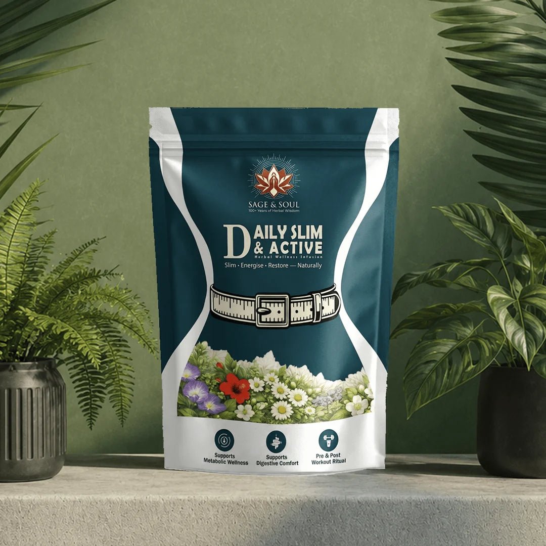 Daily Slim & Active | Herbal Wellness Infusion | 30 Premium Pyramid Tea Bags - Sage & Soul
