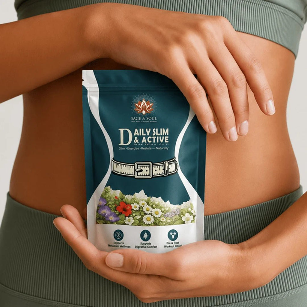 Daily Slim & Active | Herbal Wellness Infusion | 30 Premium Pyramid Tea Bags - Sage & Soul