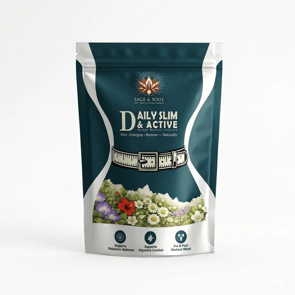 Daily Slim & Active | Herbal Wellness Infusion | 30 Premium Pyramid Tea Bags - Sage & Soul