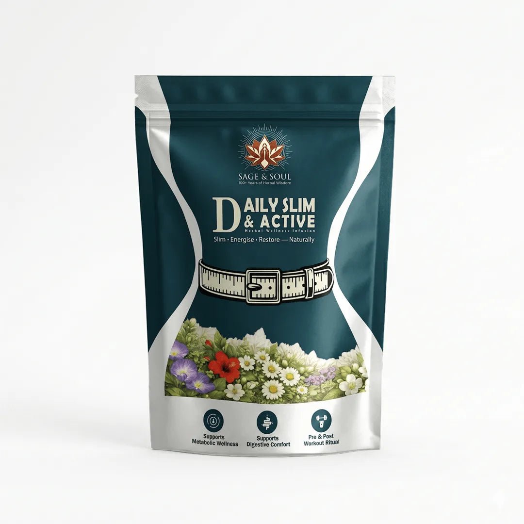 Daily Slim & Active | Herbal Wellness Infusion | 30 Premium Pyramid Tea Bags - Sage & Soul