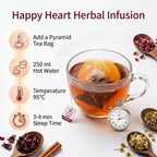 Happy Heart | Circulatory Herbal Wellness Infusion | 30 Premium Pyramid Tea Bags - Sage & Soul