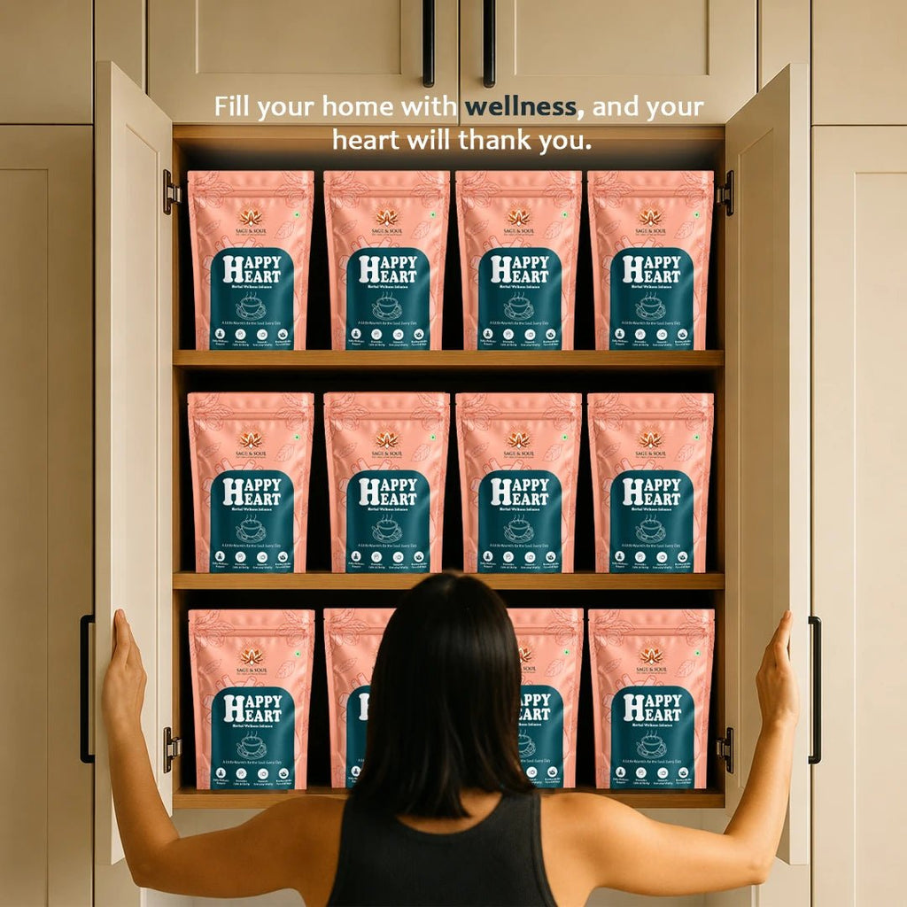 Happy Heart | Circulatory Herbal Wellness Infusion | 30 Premium Pyramid Tea Bags - Sage & Soul