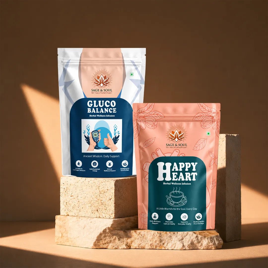 Happy Heart & Gluco Balance | Daily Wellness Combo - Sage & Soul