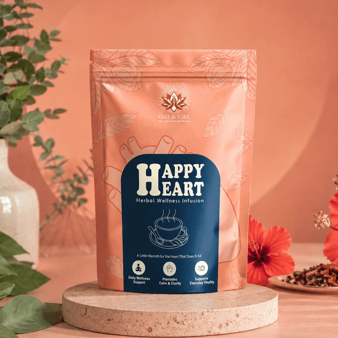 Happy Heart | Herbal Wellness Infusion | 32 Premium Pyramid Tea Bags - Sage & Soul