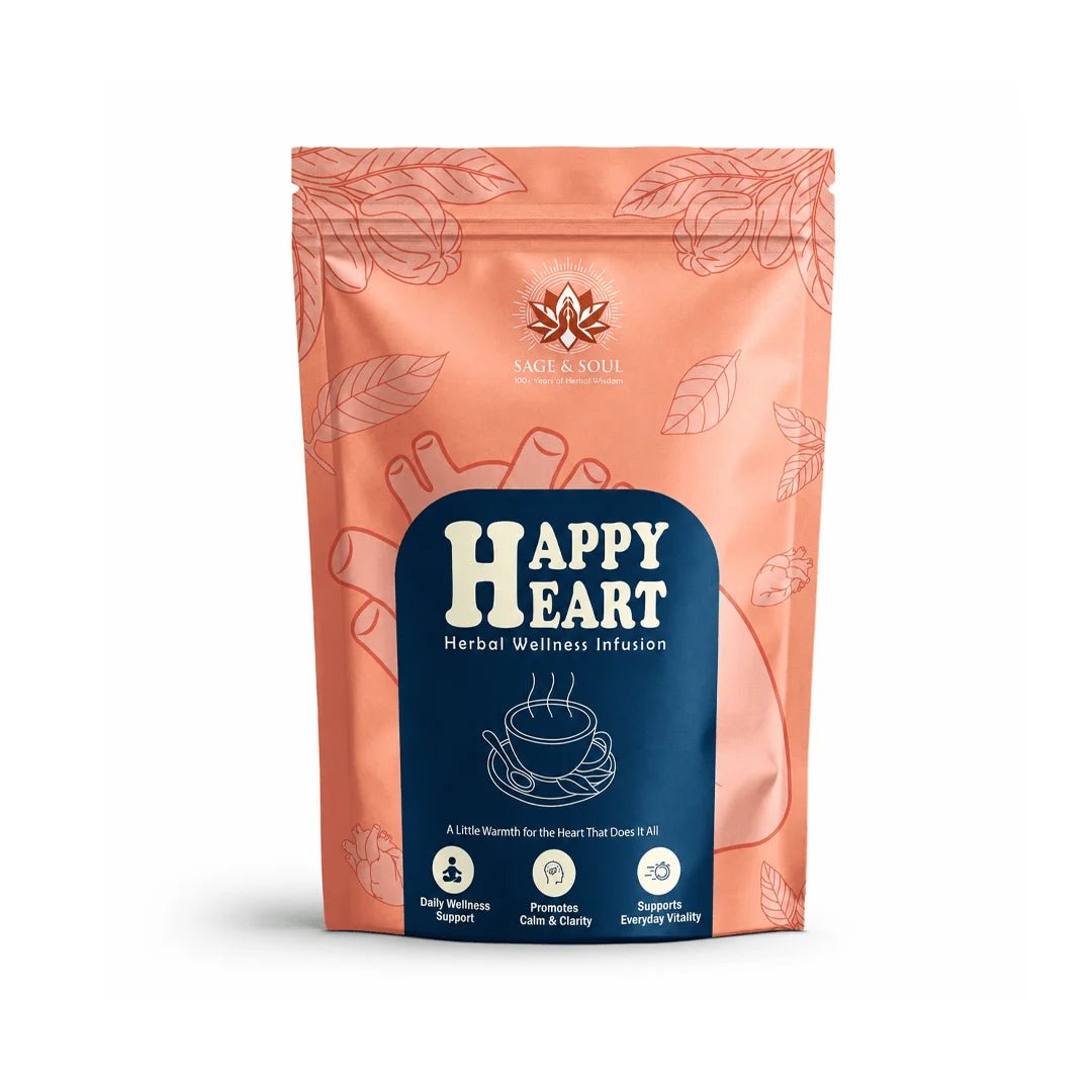 Happy Heart | Herbal Wellness Infusion | 32 Premium Pyramid Tea Bags - Sage & Soul