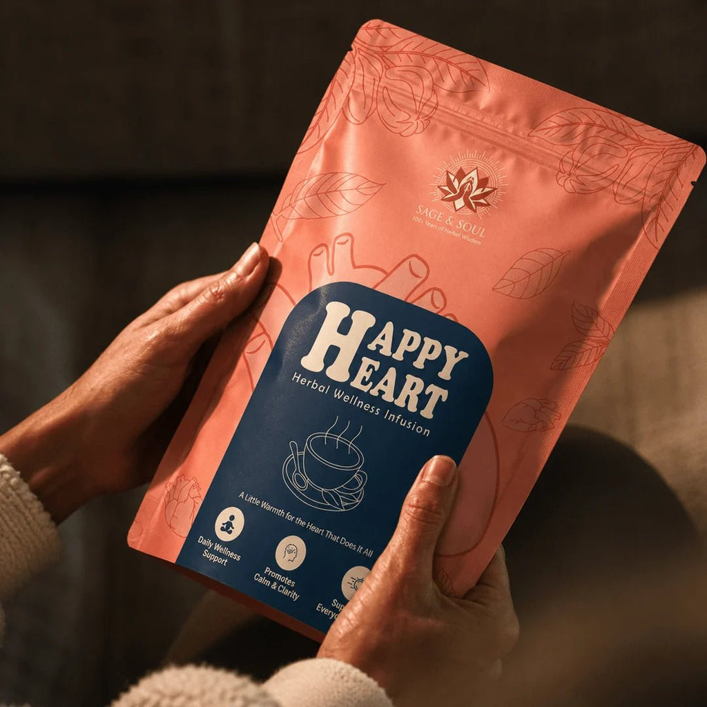 Happy Heart | Herbal Wellness Infusion | 32 Premium Pyramid Tea Bags - Sage & Soul