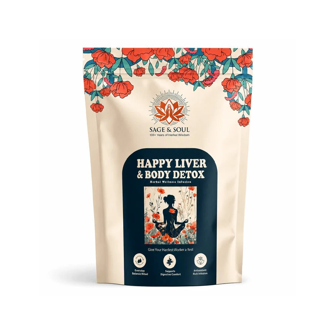 Happy Liver & Body Detox | Herbal Wellness Infusion | 30 Premium Pyramid Tea Bags - Sage & Soul