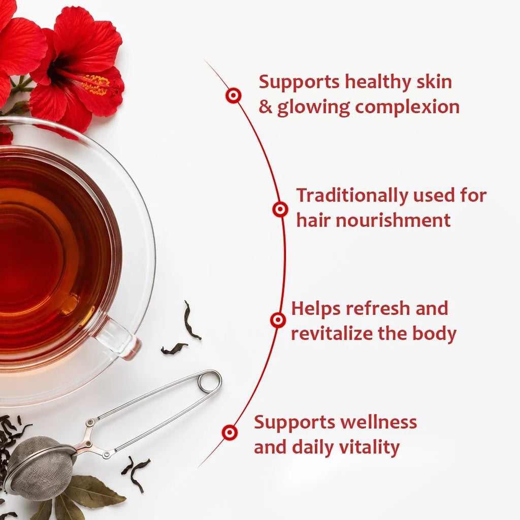 Hibiscus Glow | Antioxidant Herbal Flower Infusion | 32 Premium Pyramid Tea Bags - Sage & Soul