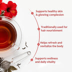 Hibiscus Glow | Antioxidant Herbal Flower Infusion | 32 Premium Pyramid Tea Bags - Sage & Soul