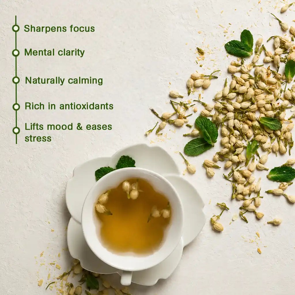 Jasmine Uplift | Floral Mood Support Flower Infusion | 32 Premium Pyramid Tea Bags