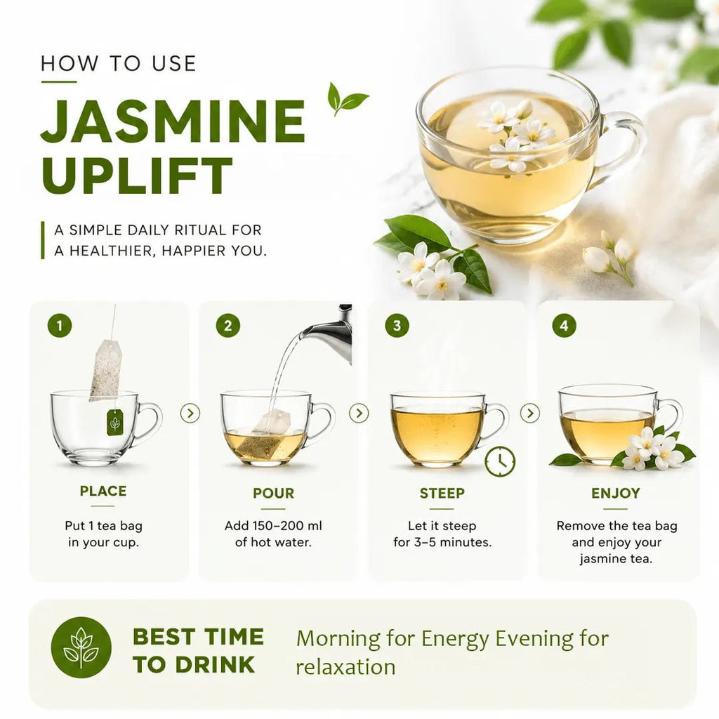 Jasmine Uplift | Floral Mood Support Flower Infusion | 32 Premium Pyramid Tea Bags - Sage & Soul