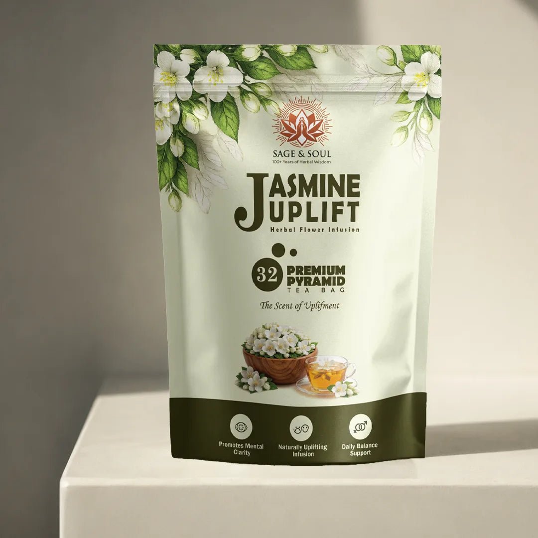 Jasmine Uplift | Floral Mood Support Flower Infusion | 32 Premium Pyramid Tea Bags - Sage & Soul