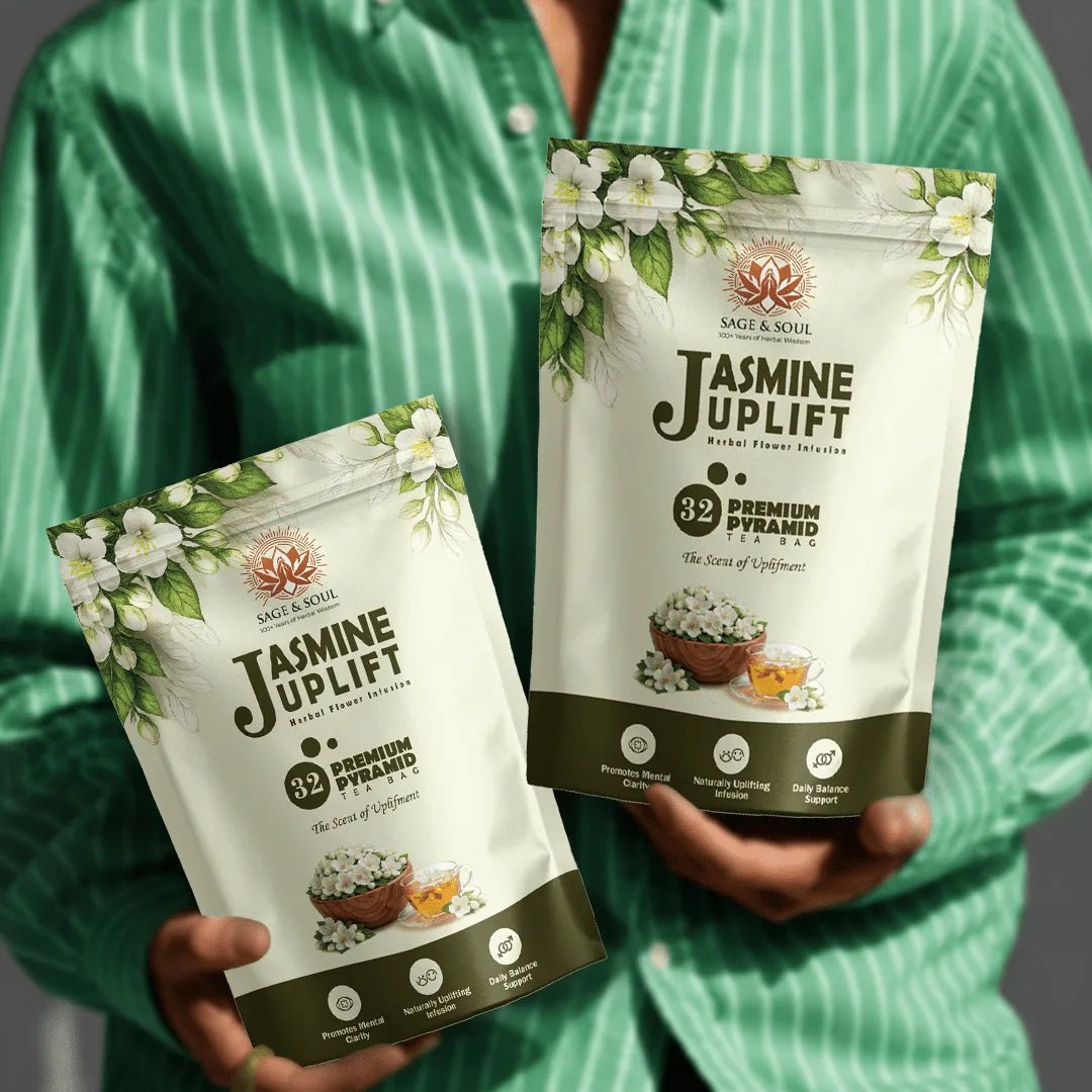 Jasmine Uplift | Floral Mood Support Flower Infusion | 32 Premium Pyramid Tea Bags - Sage & Soul