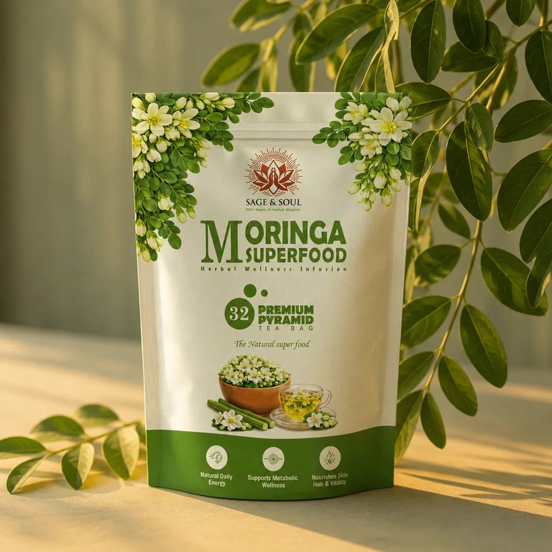 Moringa Superfood | Herbal Wellness Infusion | 30 Premium Pyramid Tea Bags - Sage & Soul