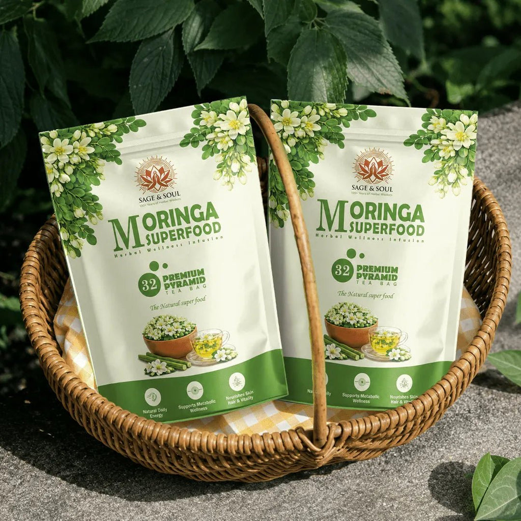 Moringa Superfood | Herbal Wellness Infusion | 30 Premium Pyramid Tea Bags - Sage & Soul