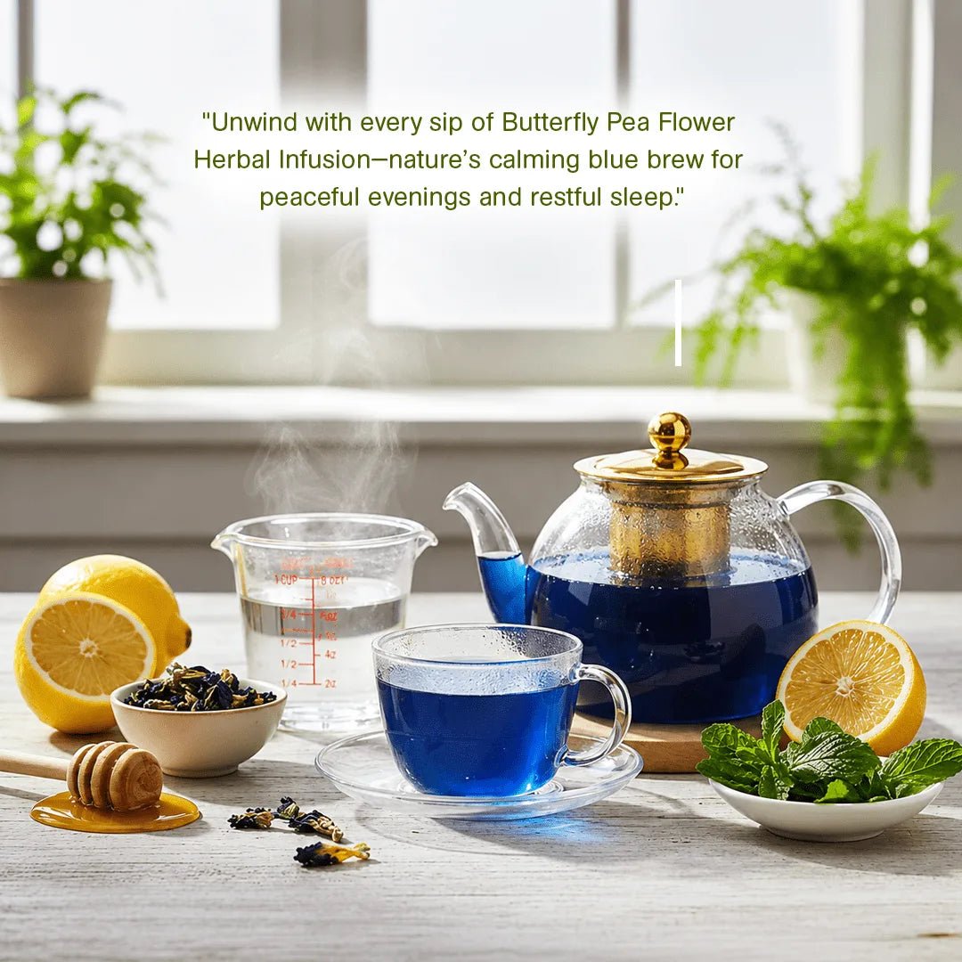 Pure Focus Butterfly Pea | Herbal Flower Infusion | 32 Premium Pyramid Tea Bags - Sage & Soul