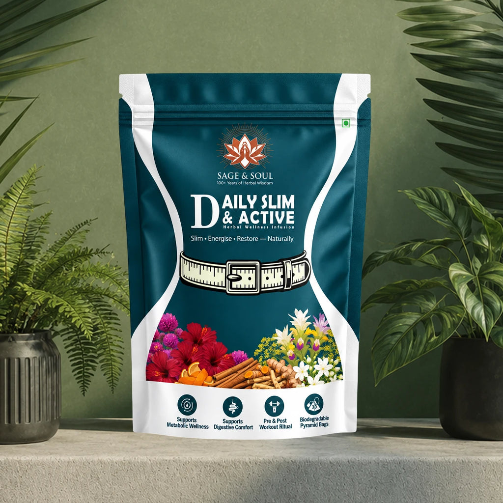 Daily Slim & Active | Herbal Wellness Infusion | 30 Premium Pyramid Tea Bags