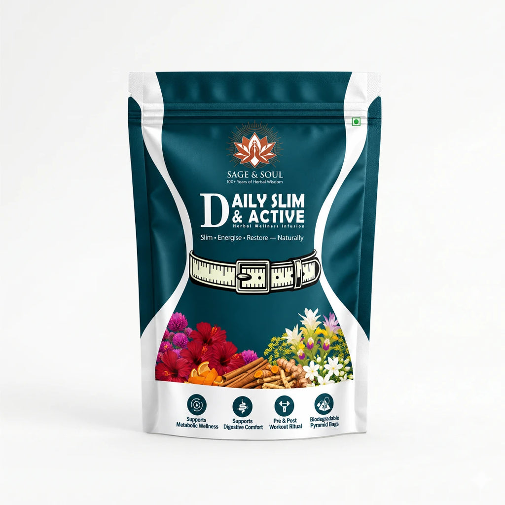 Daily Slim & Active | Herbal Wellness Infusion | 30 Premium Pyramid Tea Bags